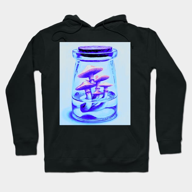 Pink magic mushrooms in a potion bottle - psychedelic Hoodie by LukjanovArt